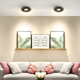 Square Round LED Embedded Elephant Trunk Lamp Living Room Ceiling Corridor Spotlight (Option: Black 20W opening120mm-Single head round-5800K)